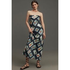 NWT Conditions Apply Anthropologie Chloe Maxi Slip Dress Large Tropical Stamp